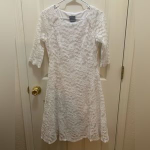 Rabbit Rabbit Rabbit 3/4 Sleeve White Lace Dress